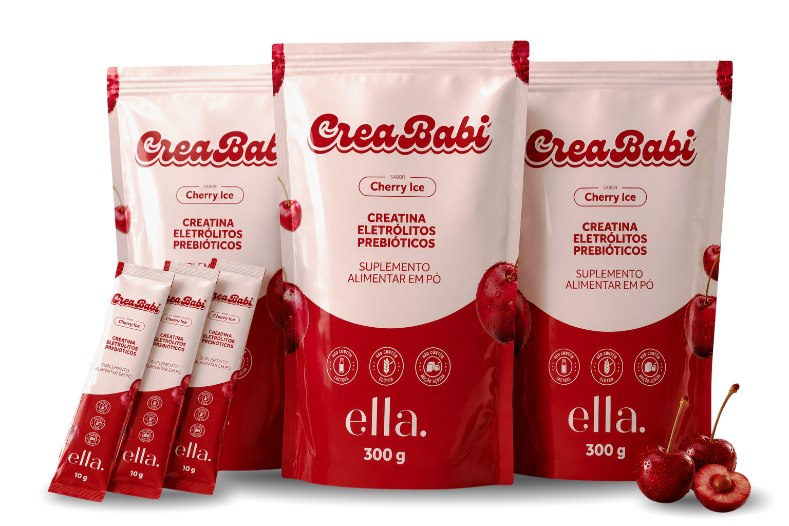 Creababi 90 sachês 3 pouch com brinde